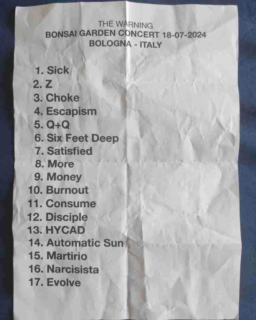 The Warning live Bologna 2024