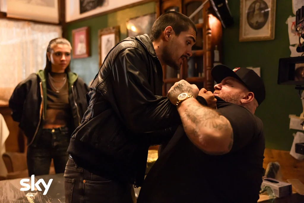 Jake La Furia in una scena di Gangs Of Milano, la serie Sky Original con Salmo