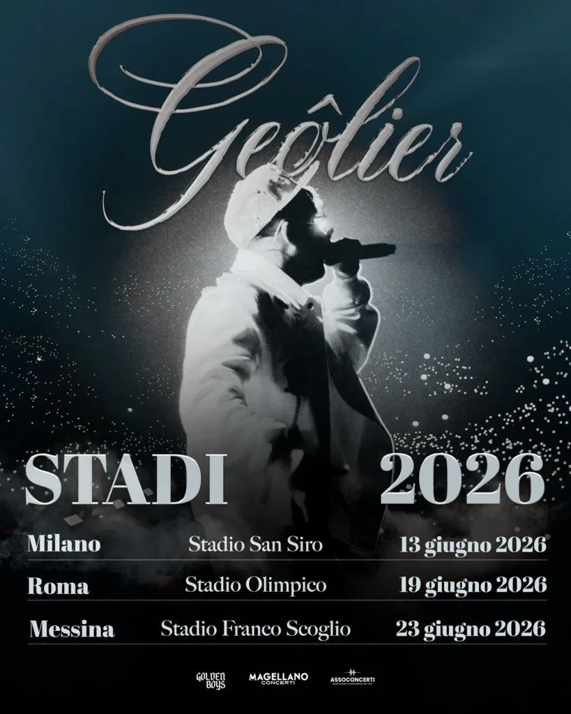 Geolier annuncia “Stadi 2026”: tre date evento tra Milano, Roma e Messina