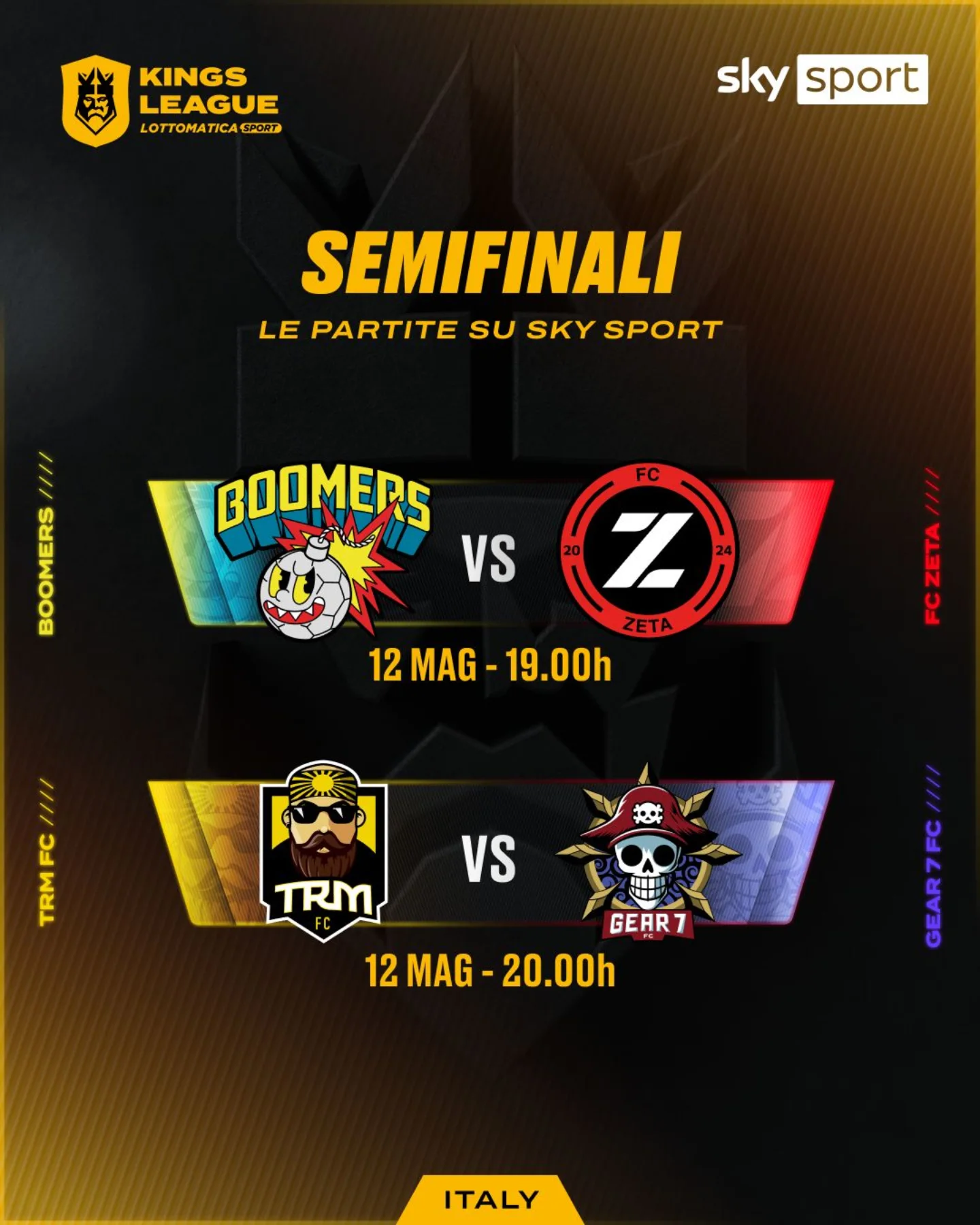 Kings League Italia: i risultati delle semifinali Playoff del 12 maggio 2025 Kings League Italia: i risultati delle semifinali Playoff del 12 maggio 2025