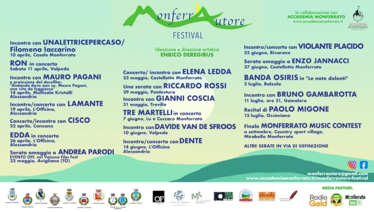 Monferr'Autore 2026, il programma
