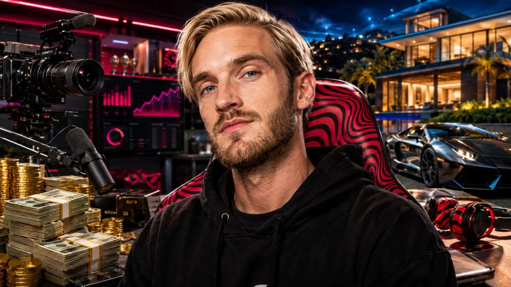 PewDiePie (Felix Kjellberg), creator svedese nato nel 1989, con un patrimonio stimato tra 40 e 60 milioni di dollari nel 2026 dopo oltre un decennio come creator più seguito su YouTube