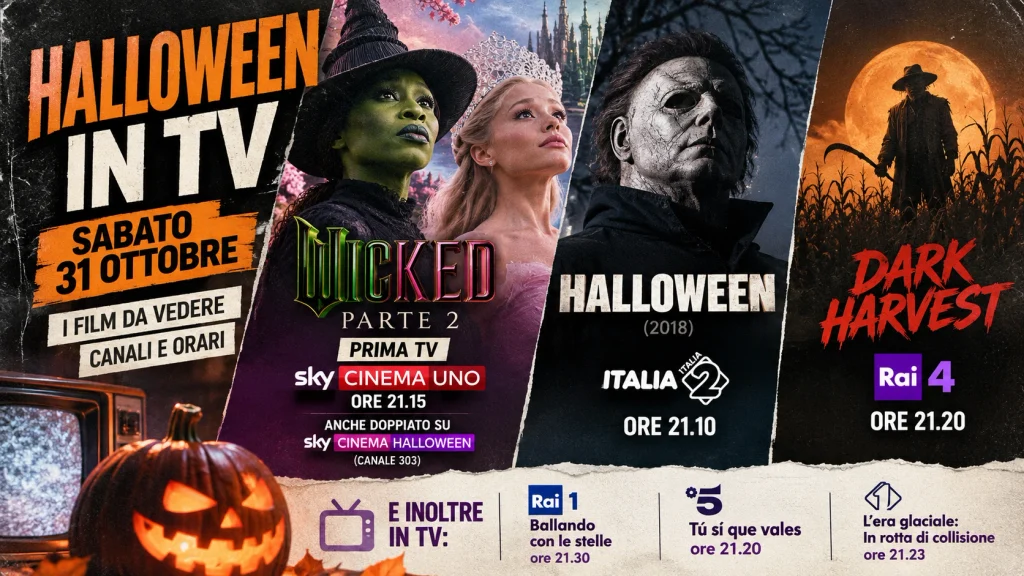 Halloween in TV, sabato 31 ottobre 2026