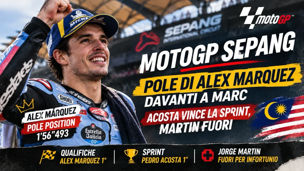 MotoGP Sepang, pole di Alex Marquez