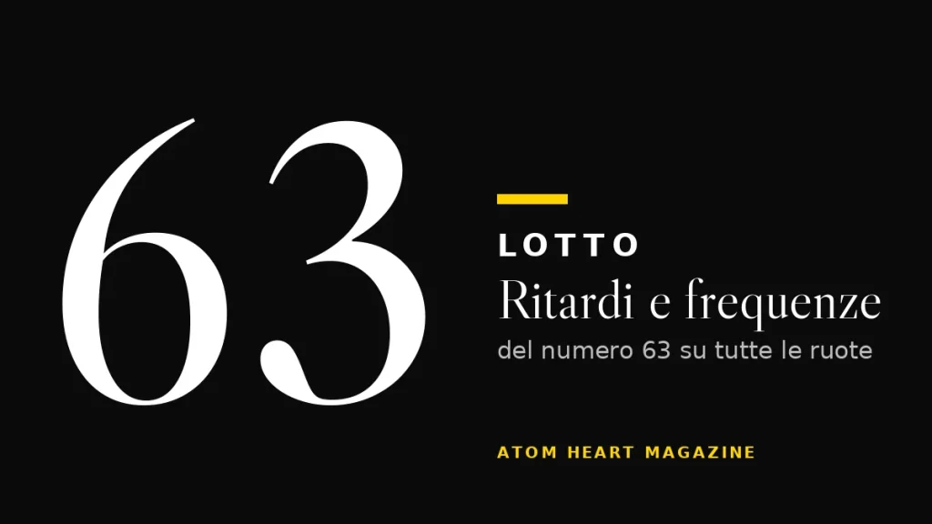 Numero 63 al Lotto: ritardi e frequenze