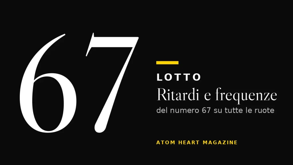 Numero 67 al Lotto: ritardi e frequenze