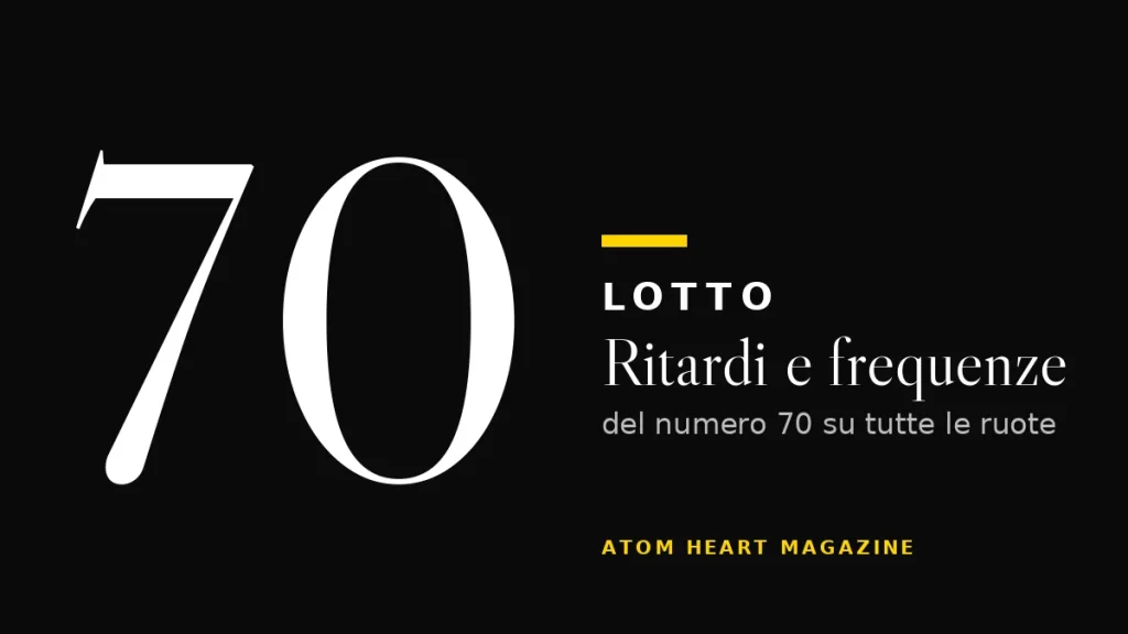 Numero 70 al Lotto: ritardi e frequenze