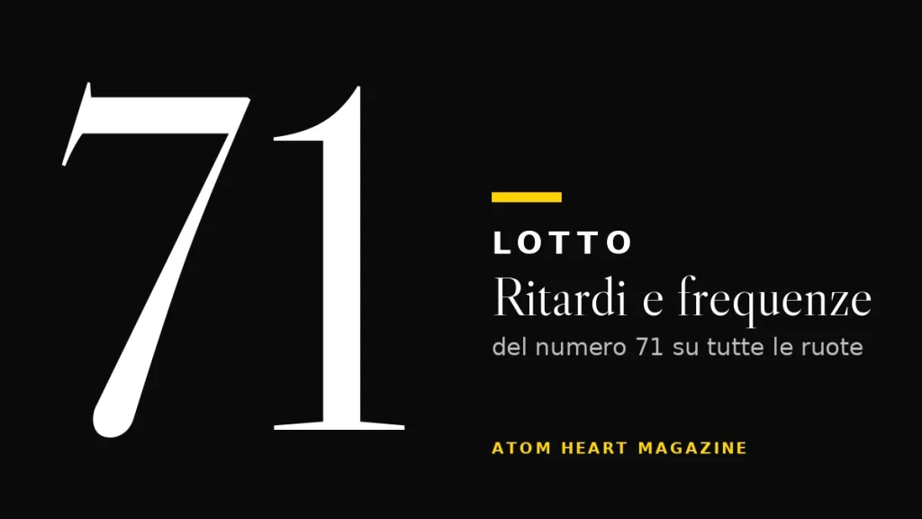 Numero 71 al Lotto: ritardi e frequenze