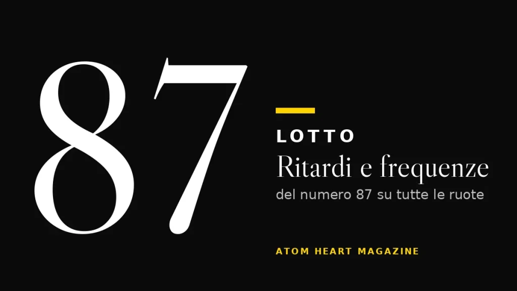 Numero 87 al Lotto: ritardi e frequenze